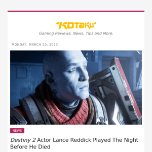 Destiny 2 Actor Lance Reddick Played The Night Before He Died