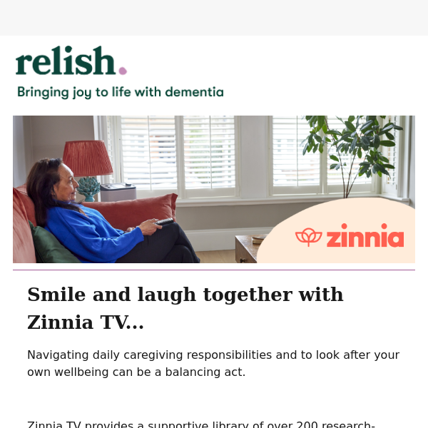 Bring calm to your day with Zinnia TV