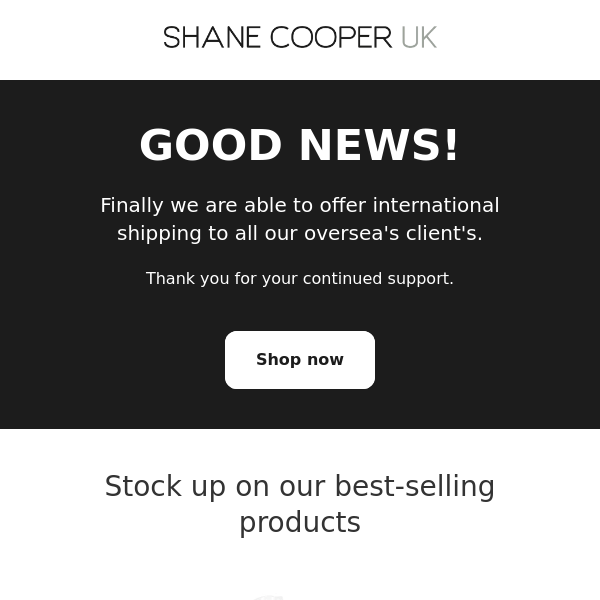 International shipping is back!