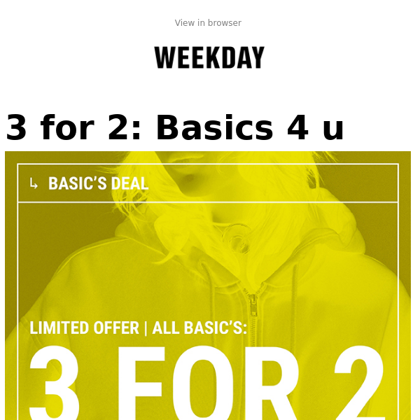 3 for 2 on basics | Limited offer