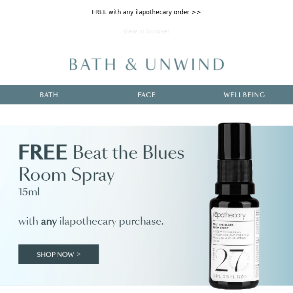 Your FREE Room Spray from ilapothecary - Bath & Unwind