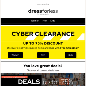 CYBER CLEARANCE: Up to 75% discount