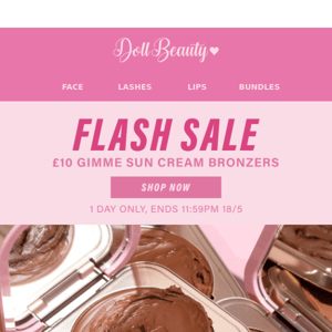 SALE: £10 CREAM BRONZERS, ends tonight ⏰