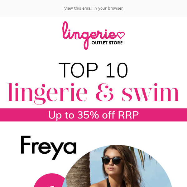 Freya Top 10: Lingerie & Swim - up to 35% off