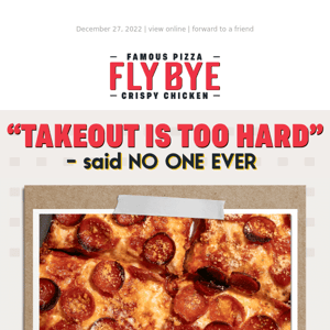 Fly Bye To Go, #TakeoutTuesday with us 🍕