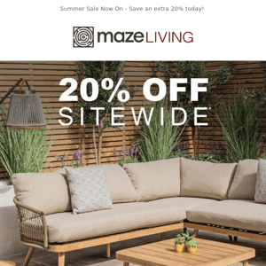 Summer Sale Now On - Save 20% off today