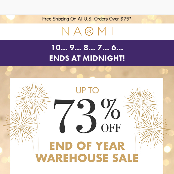 10…9…8… Warehouse Sale ends at midnight