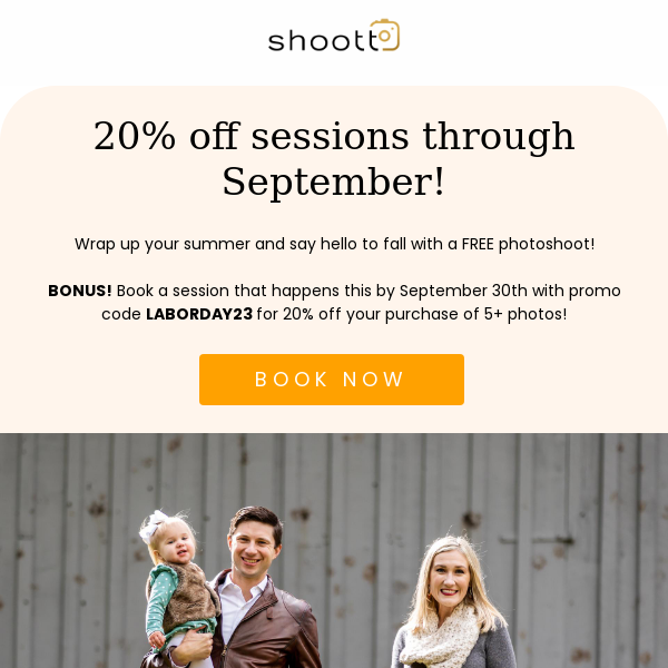 Celebrate Labor Day with 20% off 5+ photos!