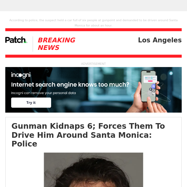 ALERT: Gunman Kidnaps 6; Forces Them To Drive Him Around Santa Monica: Police – Wed 02:20:52PM