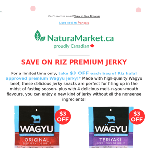 Reminder: 3 Days to Save $3 on Premium Wagyu Jerky by Riz 🐄