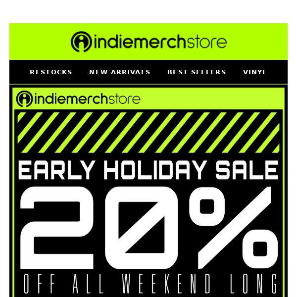 20% off sale starts...now!