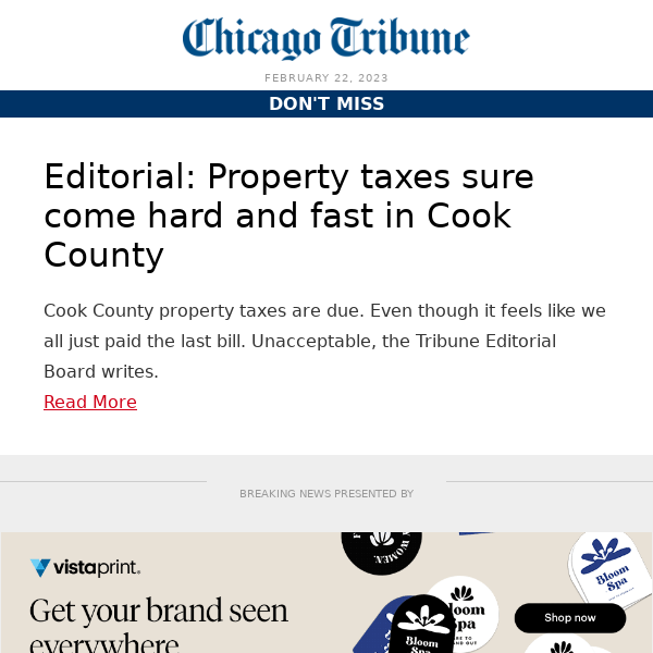 Editorial: Property taxes sure come hard and fast in Cook County