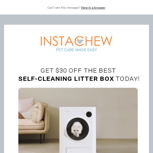 🎉 Self-cleaning Litter Box: 20% OFF + extra $30 OFF coupon