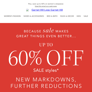 UP TO 60% OFF in SALE starts now!