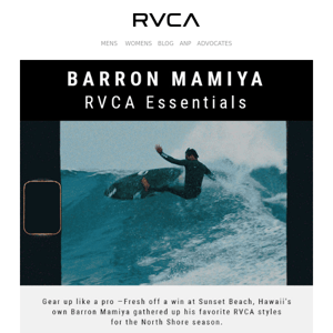 Barron Mamiya's RVCA Essentials