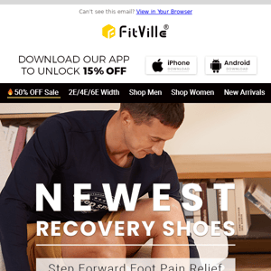 No more discomfort: Get your perfect fit with FitVille's recovery shoes.