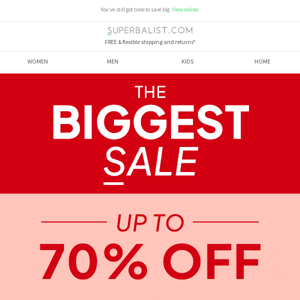 The SALE must go on | Up to 70% OFF ❤️