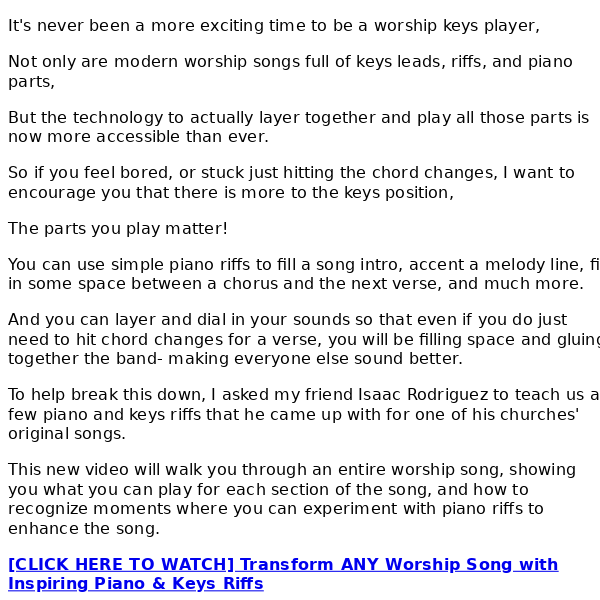 Transform any Worship Song with Piano & Keys Riffs