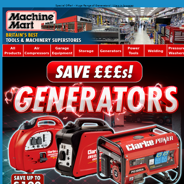 Extended - Generators Extra Special Offer Now Ends 6th March - Buy Now and Save £££s!