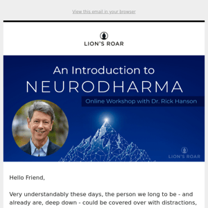 Join Us This Weekend for An Introduction to Neurodharma