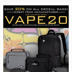 Save 20% on Erozul Bags - Direct from Manufacturer!