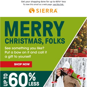 Spend the holidays with Sierra