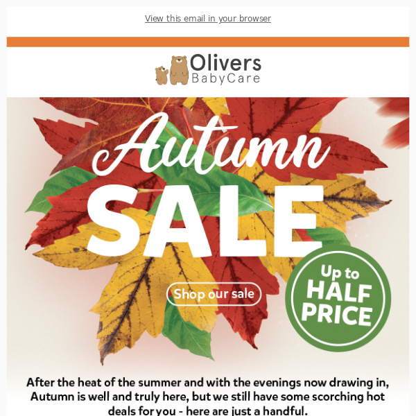 Save up to Half Price in our Autumn Sale