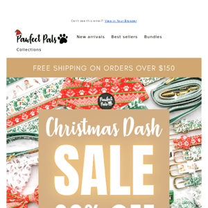Dash on for 20% off ALL Christmas accessories! 🎄🐕