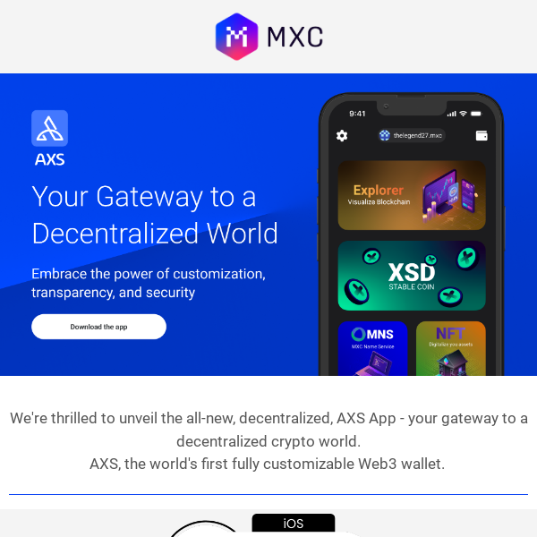 MXC is Moving To AXS - Unveiling the AXS App - Your Customizable Crypto Hub 🌐