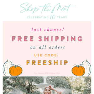 Last chance for FREE SHIPPING‼️