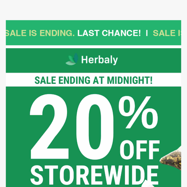 Hurry, 20% off ends tonight at midnight!