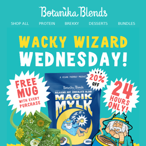 It's Wacky Wizard Wednesday! 20% OFF TODAY ONLY!