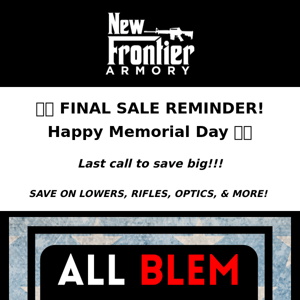 Final Sale Reminder: Happy Memorial Day! 🇺🇸