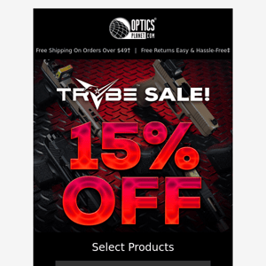 15% OFF Select TRYBE Parts & Optics