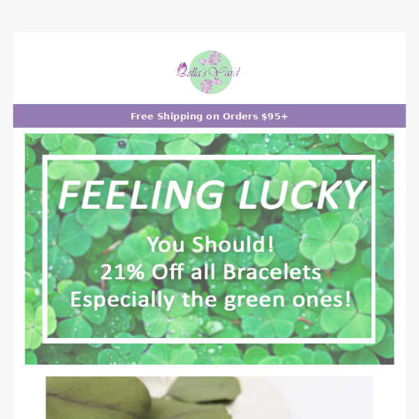 Feeling Lucky? 🍀 Save $$$ on all Bella's Designs today!