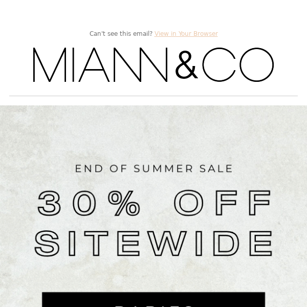 END OF SUMMER SALE • 30% off sitewide!