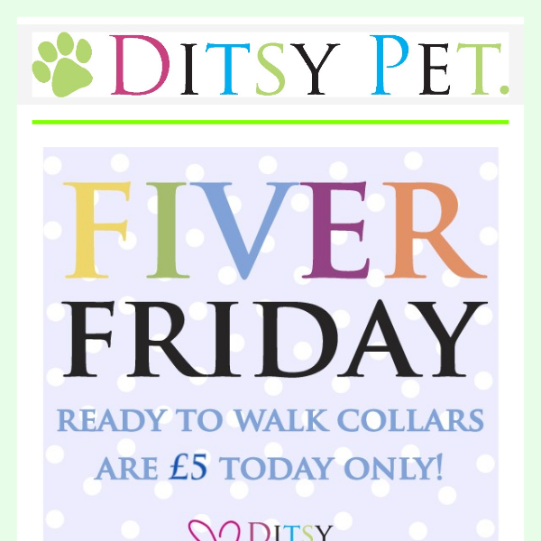 🐶FIVER FRIDAY | Ready To Walk Collars Just £5 | Today Only