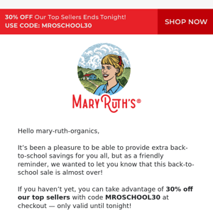 Mary Ruth Organics have you used your 30% off?