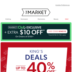 👑  Save Big with King's Deals 👑 Up To 40% Off* + Extra $10 Off Sitewide*