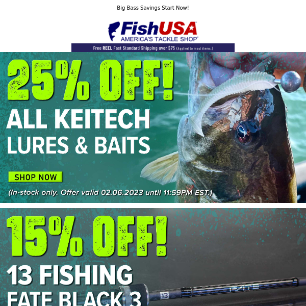 All Keitech Lures & Baits 25% Off