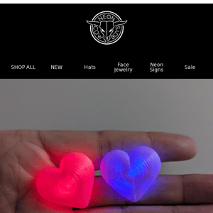 NEW HEARTS?!! Yup, we've made our NEW LED earrings in a heart shape