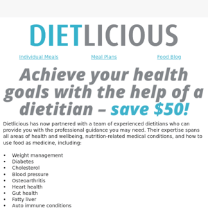 Save $50 on dietitian services
