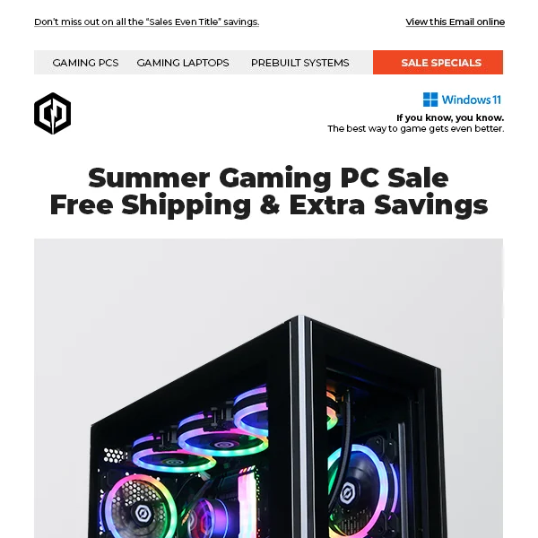 ✔ Summer Gaming PC Deals – Free Shipping and Extra Savings