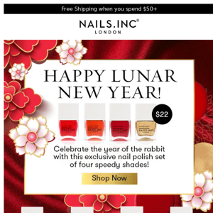 Happy Lunar New Year! Celebrate with our new limited 4-Piece Nail Polish Set 🐇