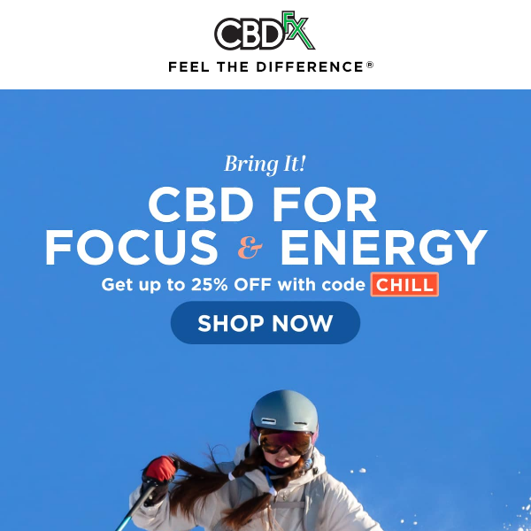 Dial in your energy & focus with CBD! ⛷️