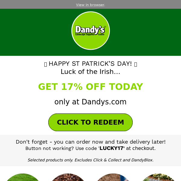 Happy St Patrick's Day 17% Off today only! 🍀