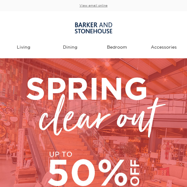 Spring Clear Out! Up to 50% off Store Clearance