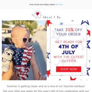 Dress up your little firecracker for 4th of July! 🇺🇸