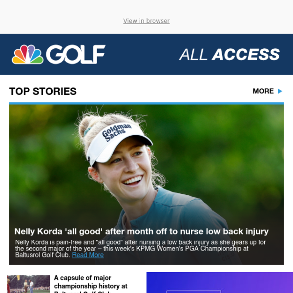 Nelly Korda, now pain free, has new coach at KPMG Women's PGA