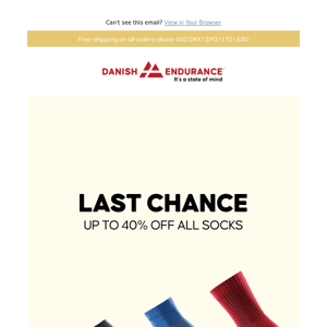Last Chance for Up To 40% Off All Socks